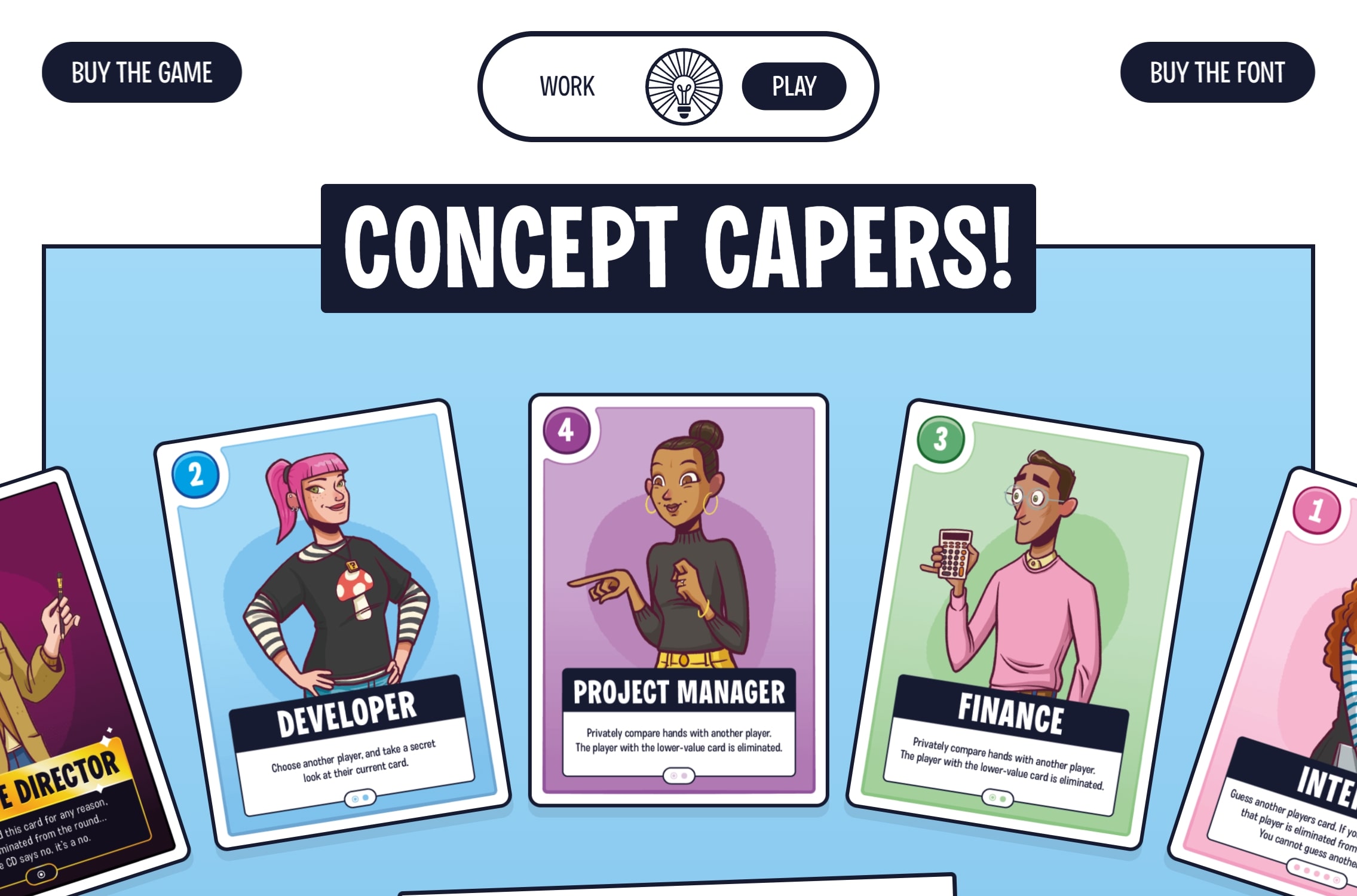 Screenshot of Concept Capers's homepage