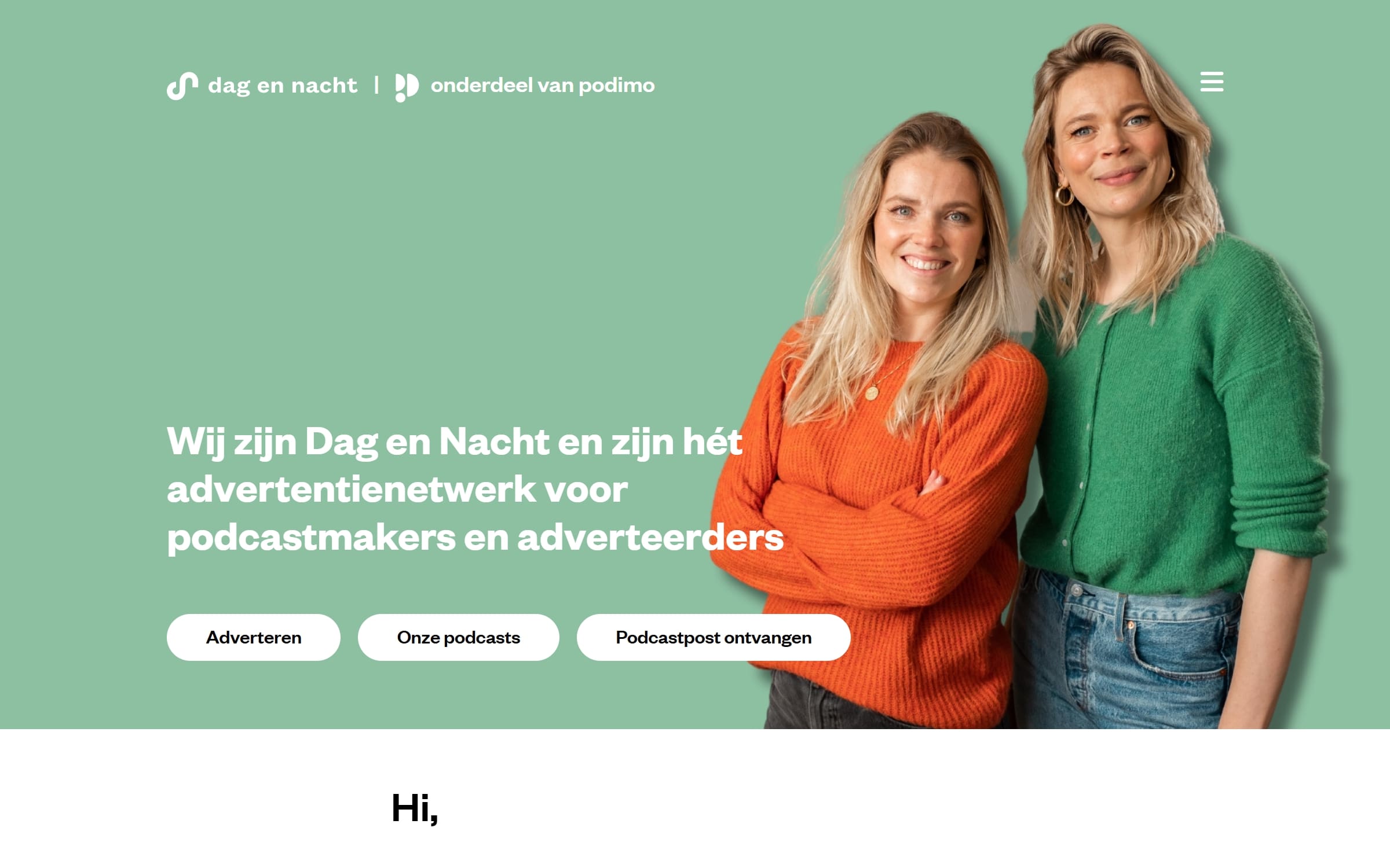 Screenshot of Dag en Nacht's homepage