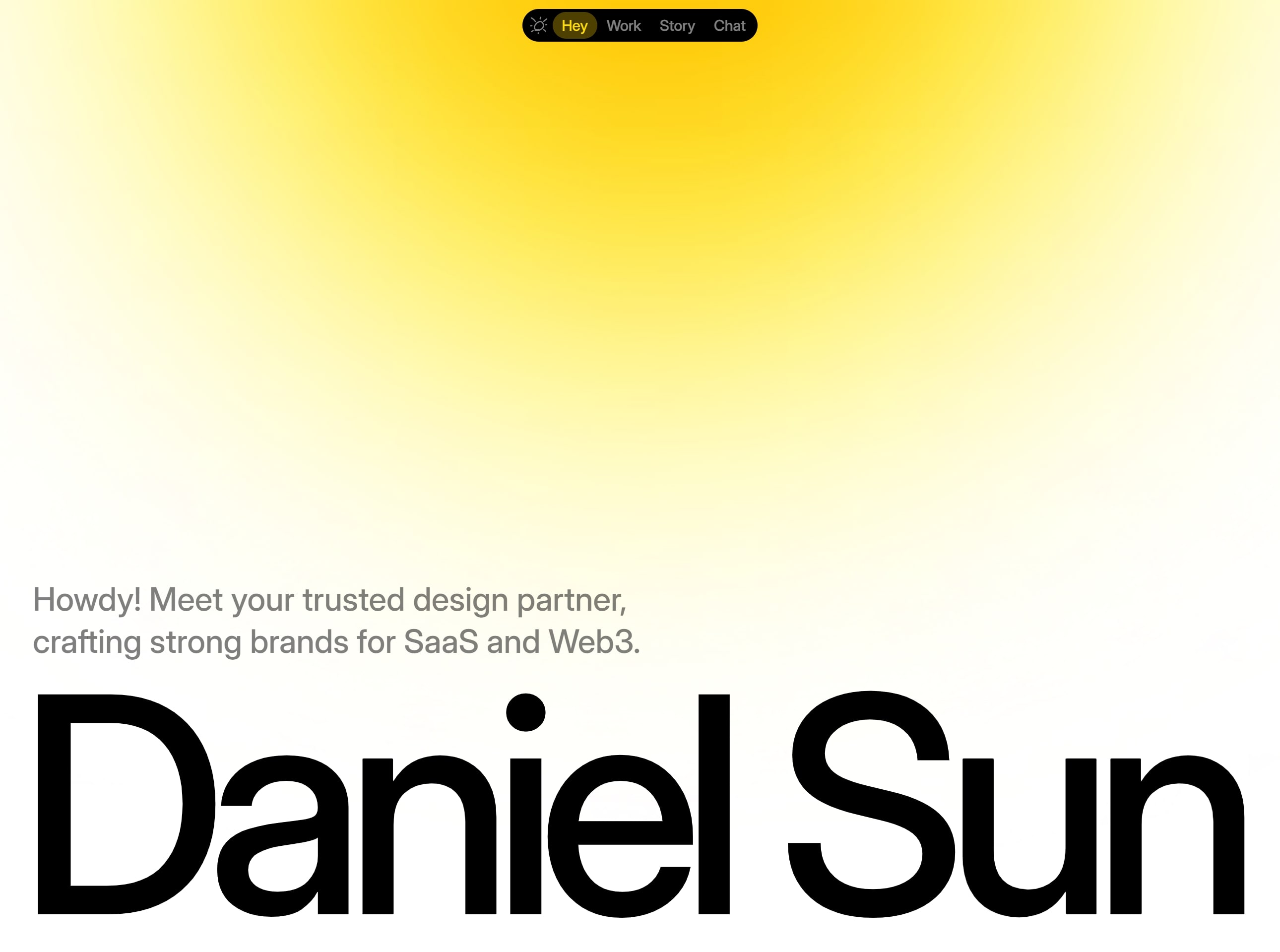 Screenshot of Daniel Sun's homepage